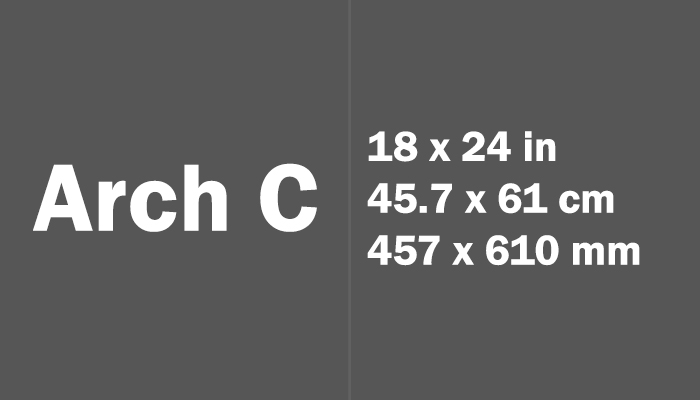 Arch C Size In CM US Paper Sizes