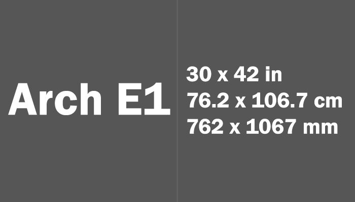 Arch E1 Size In CM US Paper Sizes