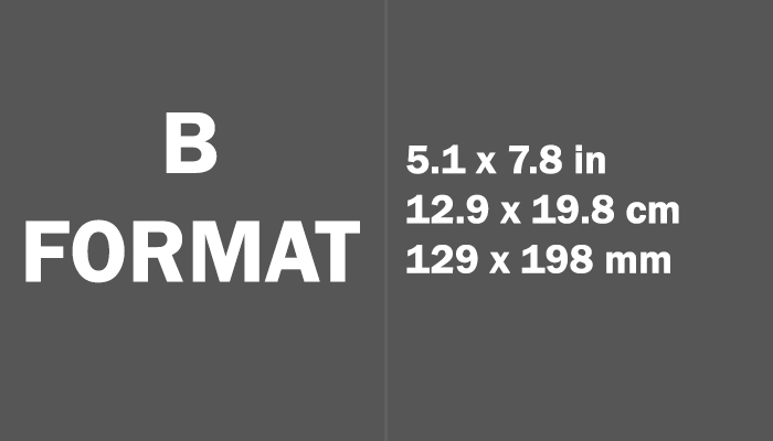 B Format Size in cm mm