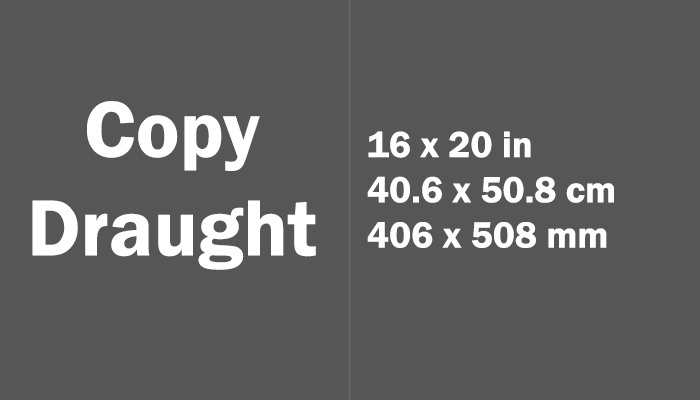 Copy Draught Paper Size in cm mm