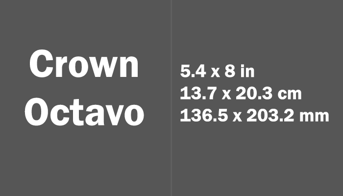 Crown Octavo Paper Size in cm mm