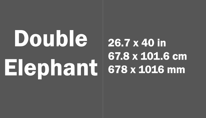 Double Elephant Size in cm mm