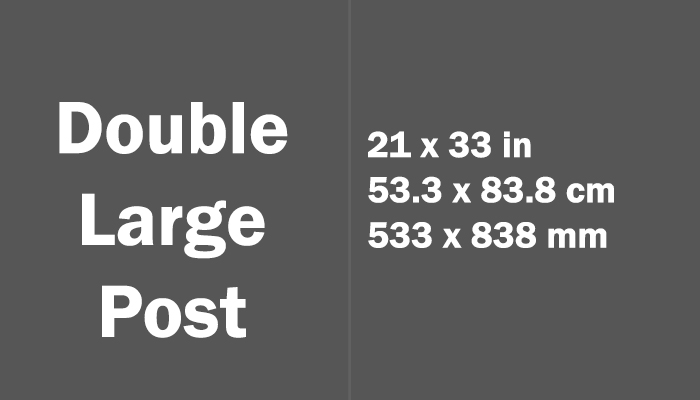 Double Large Post Paper Size in cm mm