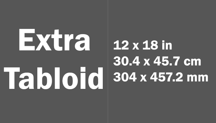 Extra Tabloide Size in cm mm