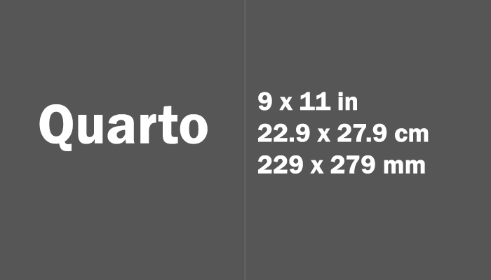 Quarto Size In CM Imperial Paper Sizes