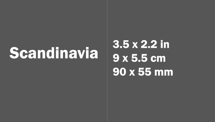 Scandinavia Size in cm mm