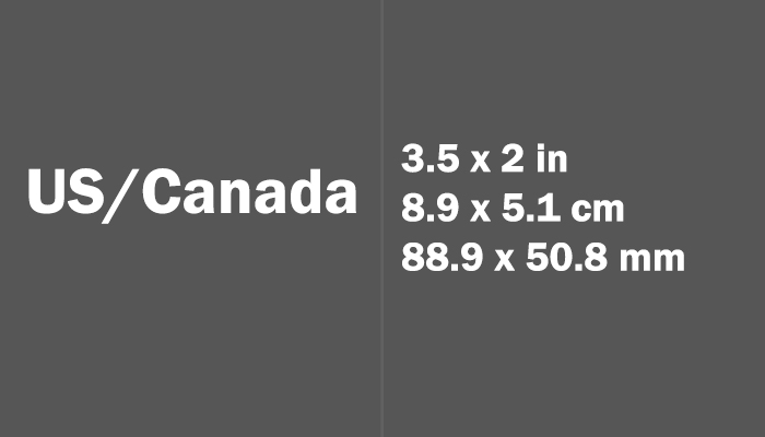 US/Canada Paper Size in cm mm